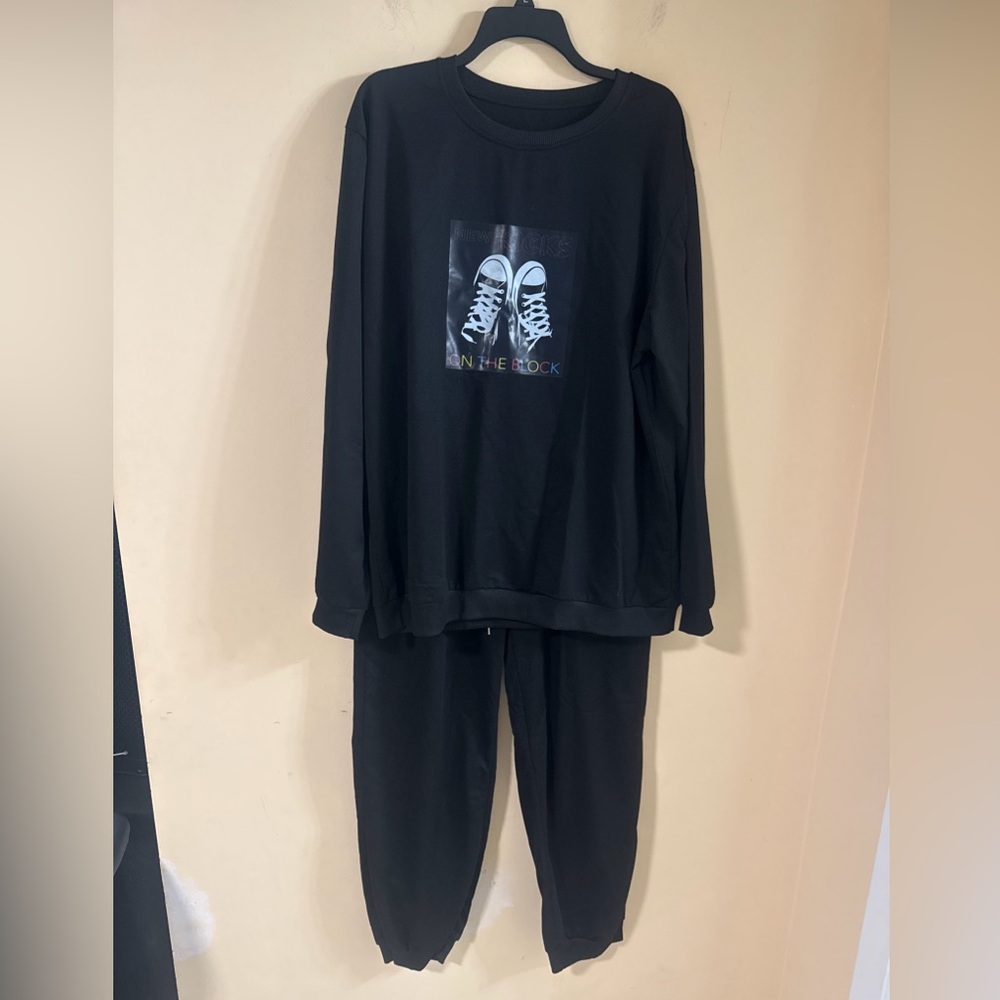 Men's Black Pajama Set with Sneaker Graphic